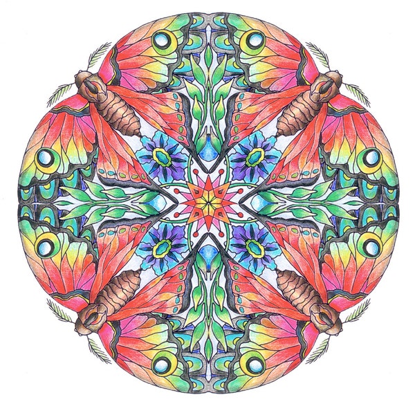 Mandalas Adult Coloring Pages -Transformation Themed set of 10