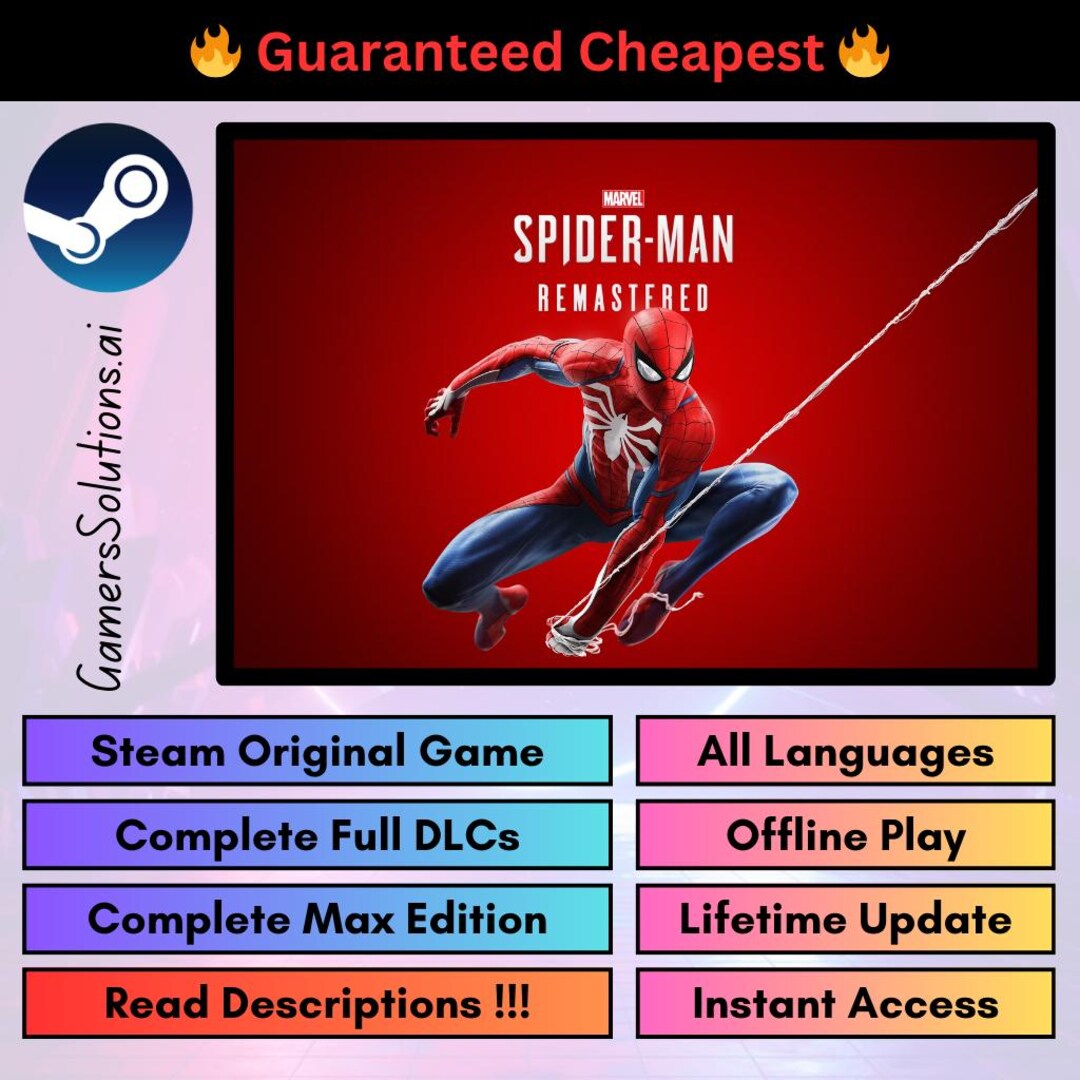 Marvels Spider-man Remastered Instant Delivery World Wide All Languages ...
