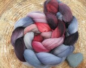 hand dyed merino roving Spinning/Felting fiber 4oz "Irises"