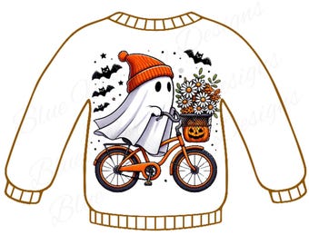 Freshie Cardstock Sweater White Ghost Bicycle Halloween Card Stock Cute Bats Daisy