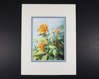 Orange Rose Print - Limited Edition - Floral -  Reproduction of my Original Art - Giclee Print - Wall Art or Table Top Art