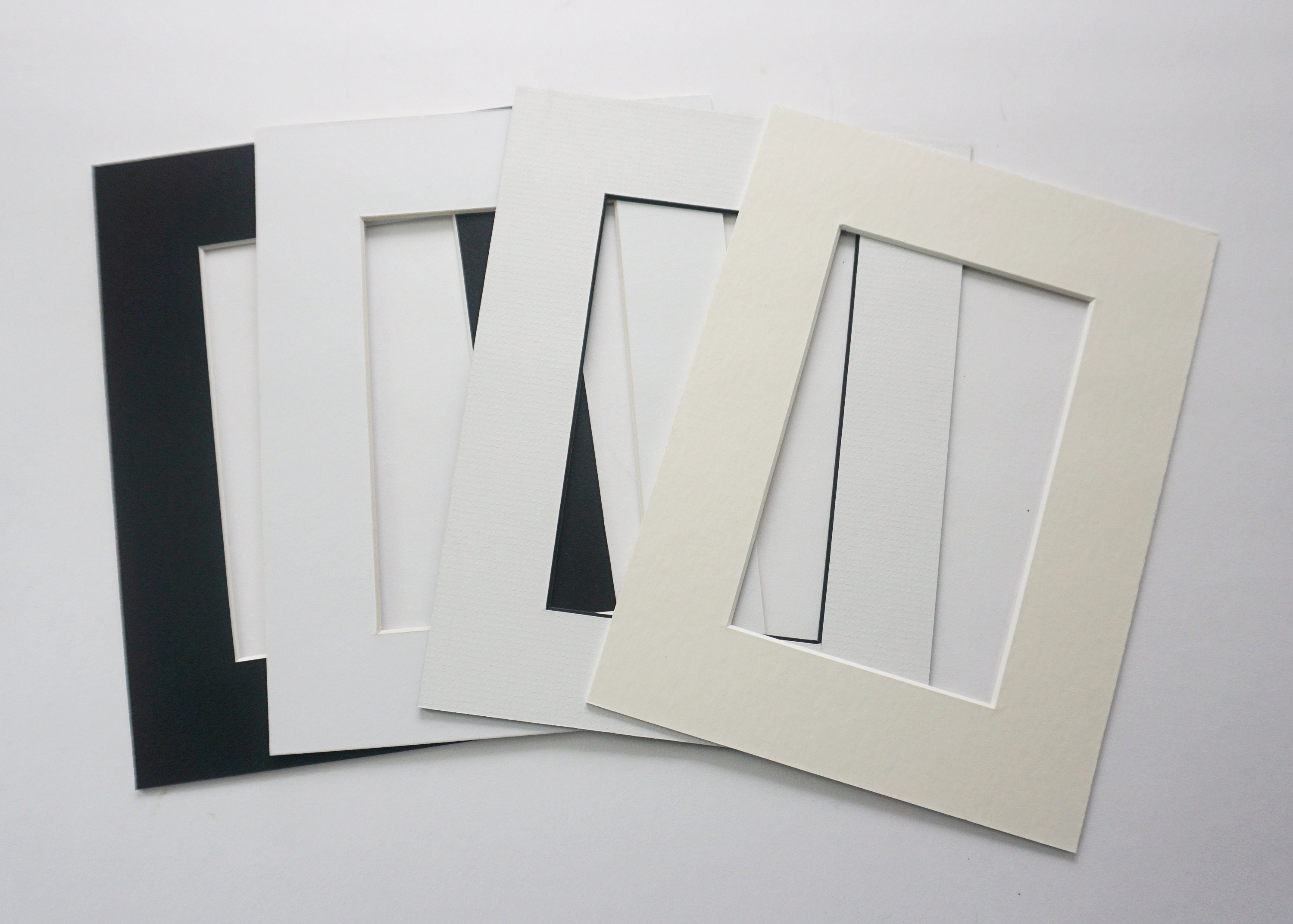 Postcard Frame for Three (3) 3.5 x 5.5 Postcards or Photos White (White Trim) Matting