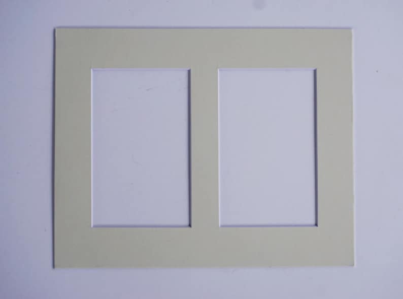 8x10 Double Postcard Mat: Two Openings for 3.5x5.5" Print cream