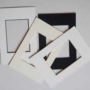 ACEO Mat - 4x6 Inch Frame Mat - Art Card Mat - Artist Trading Card Mat - White Mat - Black Mat - Cream Mat - White with Black Core Mat