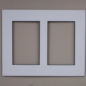 8x10 Double Postcard Mat: Two Openings for 3.5x5.5" Print white, black core