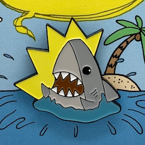 Yelling Shark Enamel Pin