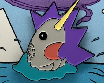 Shouting Narwhal Enamel Pin