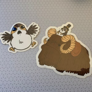 Space Bird Stickers | Clear Background, Vinyl + Waterproof