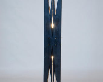 Natural Solid Wood Floor Lamp , Mid Century Modern Sculptural Standing Light for Living Room