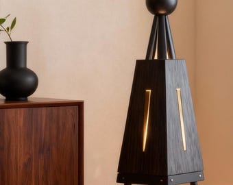 Handmade Wood Floor Lamp-Jaster, Mid Century Modern Sculptural Standing Light, Solid Wood Housewarming Gift