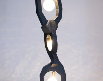 Mid Century Wood Floor Lamp Trinity, Sculptural Standing Light for Living Room Decor, Handmade Solid Wood Home Lighting