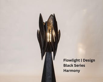 Signature Sculptural Wood Floor Lamp , Mid Century Modern Standing Light, Handmade Solid Wood Lighting