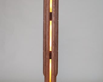 Solid Wood Floor Lamp – Mid-Century Modern, Handmade