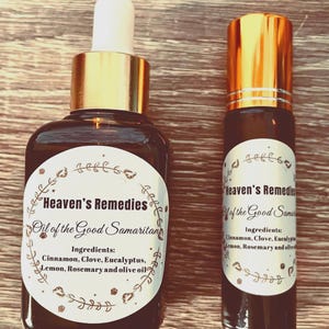 Oil of the Good Samaritan ( 1oz and 10ml ) Aceite del Buen Samaritano  By Heaven’s Remedies ( Luz de Maria) made with care and faith !!