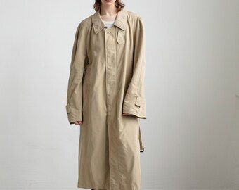ジャケット・アウター 80s Vintage Classic Super Long Coat. Womens Leather Coat Trench Black Long SOFT Lambskin S-M-L