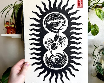 Golondrinas y celidonia: Arte del tatuaje, gótico oscuro, decoración medieval para el hogar