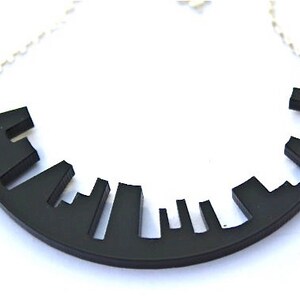 Black Necklace Skyline Sterling Silver Urban London New York image 1