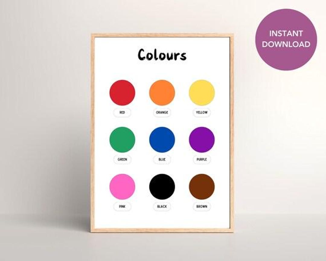 Colours Educational Poster | Learn Colours for Kids | Printable Wall ...