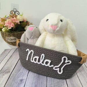 Baby shower personalized gift basket, Baby Gift, baby shower gift, Gifts for Boys, New Baby Gift, Cotton rope storage basket, Baby Name Gift