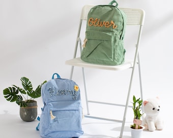 Custom Embroidered Corduroy Backpack: Personalized School Bag
