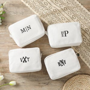 Custom Bridesmaid Makeup Bag with Embroidered Name party favors in bulk Cosmetic Bags for Bridesmaid Bridesmaid Makeup Bag Custom Makeup Bag