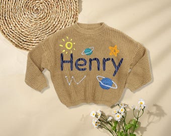 Baby Space Sweater, Baby Space Clothes, Space Sweater, Kids Galaxy Sweater, Astronaut Sweater, Unique Space Sweater, Baby Boy clothes