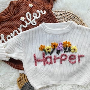 Kids jumper, Embroidered baby sweater, Personalized Baby Jumper with Embroidered Name Monogram, Junior Jumpers, baby knit sweater, Baby gift