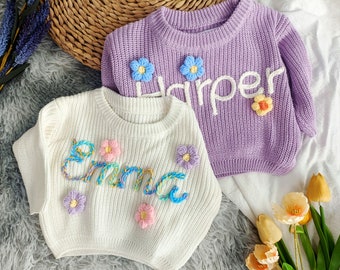 Personalized Kids Sweater: Custom Embroidered Name Jumper