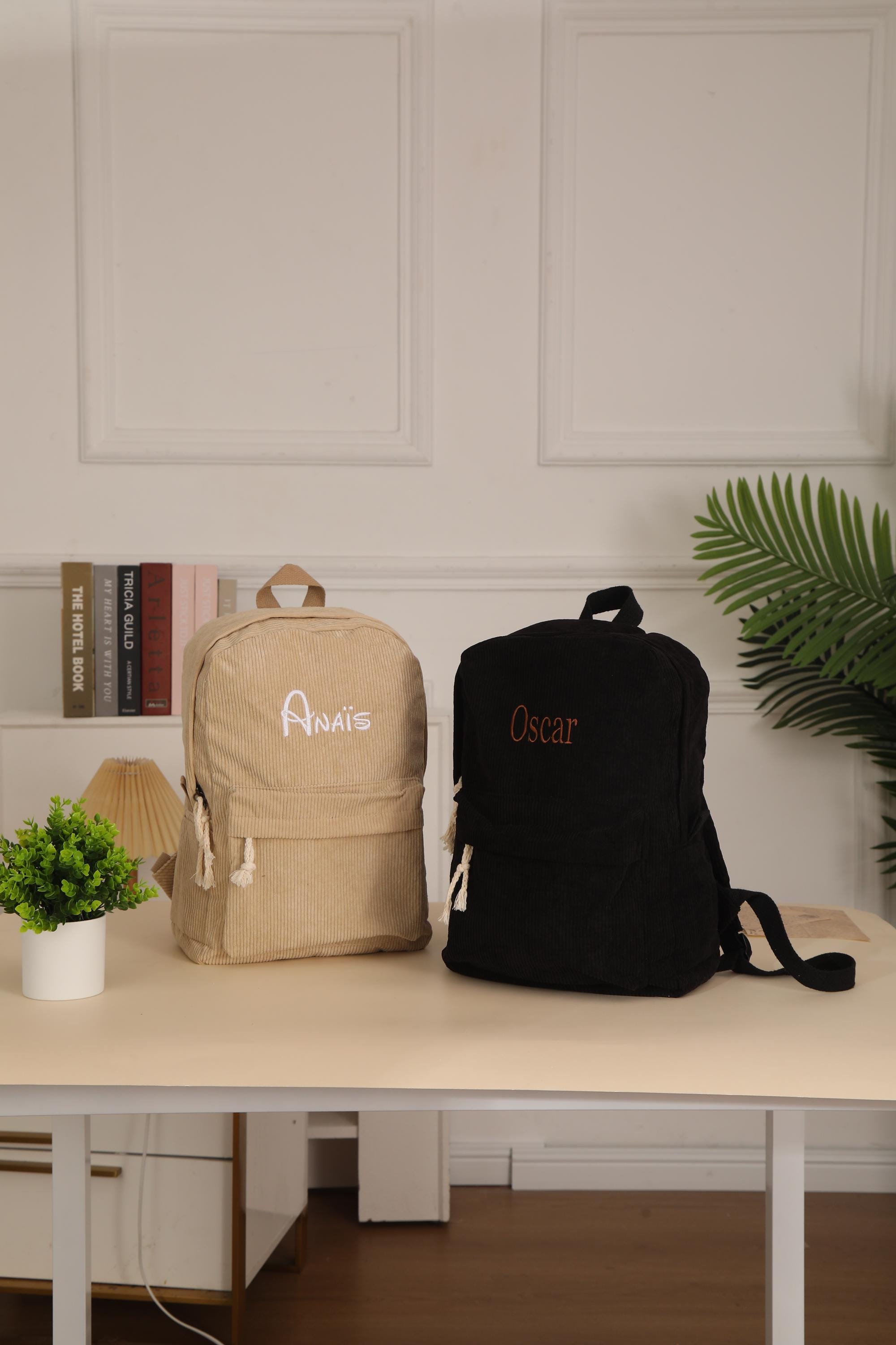 Personalized Embroidered Corduroy Kids Backpack - Custom School Bag - Etsy