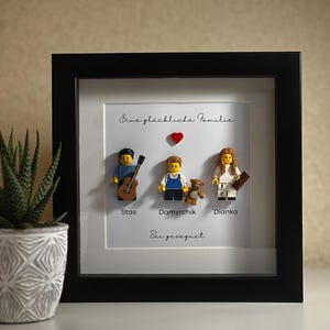 LEGO Wall Art Minifigure Frame Geek Gift Custom Picture custom personalized photo frame, wedding couple, art, gift for her, custom, gift