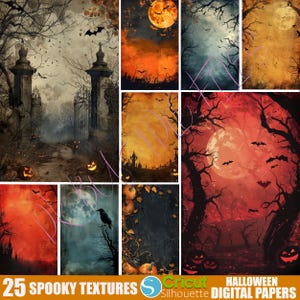 Seamless Spooky Halloween PNG, Digital Background, Creepy Patterns for DIY Crafts, Scrapbooking, printing paper, Halloween paper