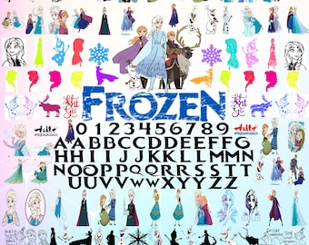 150+ FROZEN SVG - PNG Bundle, Elsa svg, Frozen png, Elsa, Olaf and Anna Svg Png, Frozen Gift, Silhouette, Clip Art, Svg File for Cricut