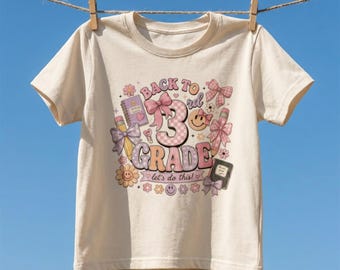 Coquette School PNG, Pink Bow School Shirt Design, Cute Back To School Girl PNG, 3rd Grade Sublimation, Instant Download