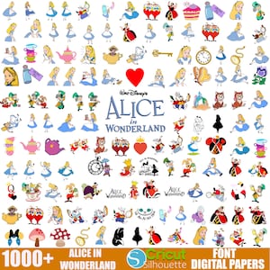 Peut inclure: Un ensemble de clipart num&eacute;rique comprenant plus de 1000 images de personnages et d'objets du film Disney Alice au pays des merveilles. Les images incluent Alice, le Chapelier fou, la Reine de c&oelig;ur, le Chat du Cheshire et bien d'autres. Les images sont dans une vari&eacute;t&eacute; de couleurs et de styles, et sont parfaites pour une utilisation dans des projets d'artisanat, du scrapbooking et plus encore.