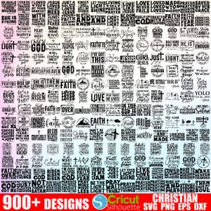 Christian SVG Pack, Inspirational Bible Verses, Holy Bible, Religious Svg, God Svg, Jesus Svg, Faith svg, Christian SVG - PNG T-shirt Design
