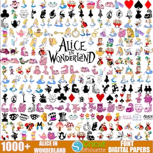Alice im Wunderland Designs, Alice SVG PNG, Herzkönigin Svg für Shirts, Prinzessin Clip Art, Alice im Wunderland-Schnittdatei, Silhouette