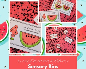 Watermelon Sensory Bin Activities Download (Summer Counting & Number Recognition)