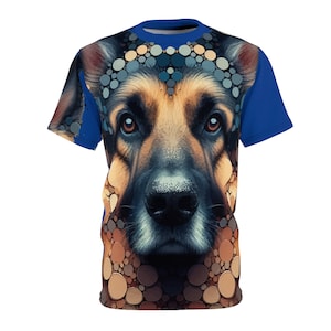 Dotto German Shepherd AOP T-Shirt, Dog T-Shirt, German Shepherd Lover Shirt, Dog Breed Shirt, Heavy Blend AOP T-Shirt, Pet Lover Fashion