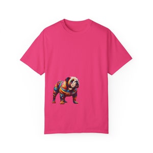Dazzle English Bulldog T-shirt, English Bulldog Shirt, Bulldog Lover Tee, English Bulldog Gift, Pet Lover Shirt, Unisex Garment-dyed Shirt