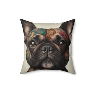 Gigi French Bulldog Pillow, Decorative Dog Pillow, French Bulldog Cushion, Spun Polyester Sofa Pillow, Dog Themed Pillow, Dog Lover Pillow