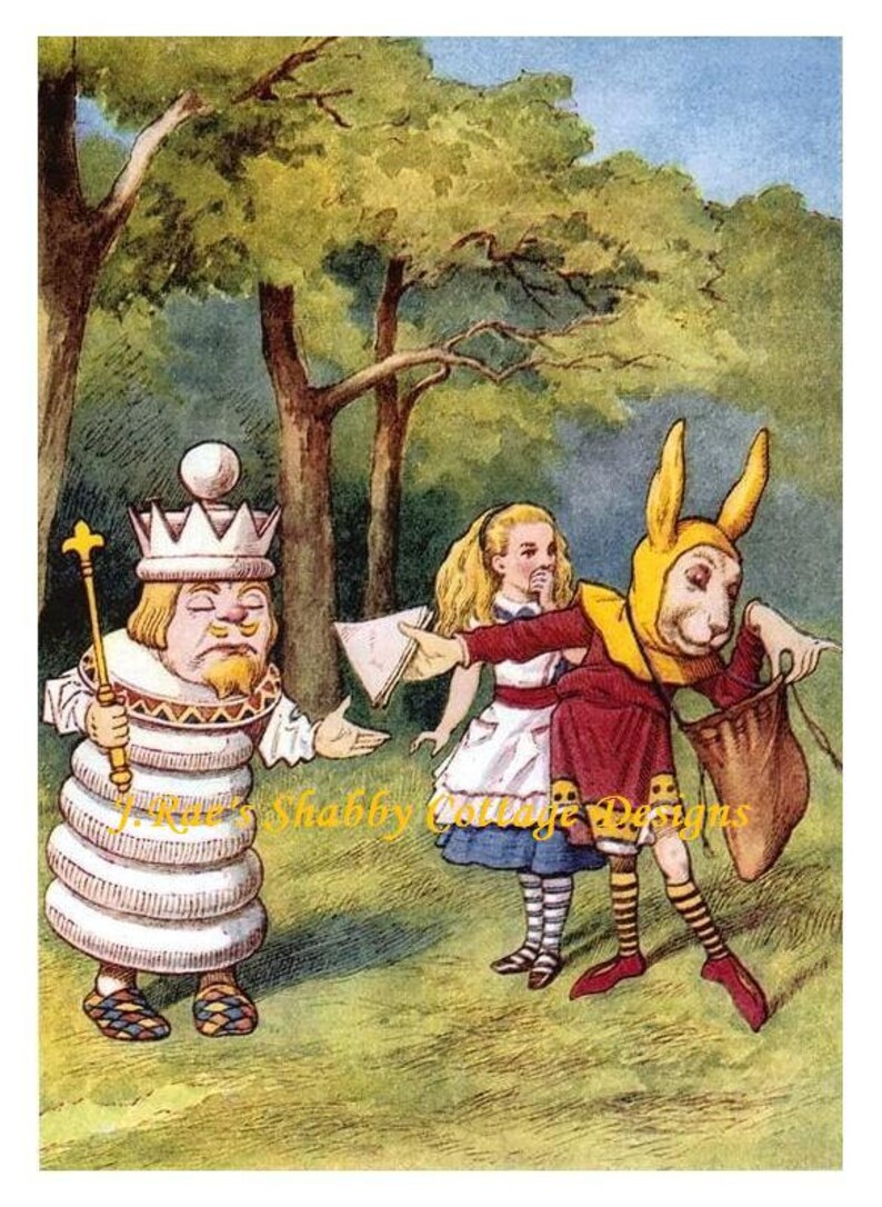 Alice im Wunderland Tenniel Kinderpark Abbildung w White | Etsy