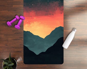 Starry Night Yoga Mat, Minimalist Cosmic Galaxy Design, Non-Slip Meditation Mat, Celestial Gift for Yogis, Home Workout