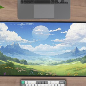 Anime Landscape Desk Mat - Large Mousepad, Best Gift for Gamers, Anime Lovers, Computer Enthusiasts