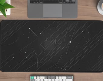 Black and White Desk Mat, Chic Minimalist Mousepad, Modern Monochrome Desk Decor, Stylish Office Gift, Large Desk Pad