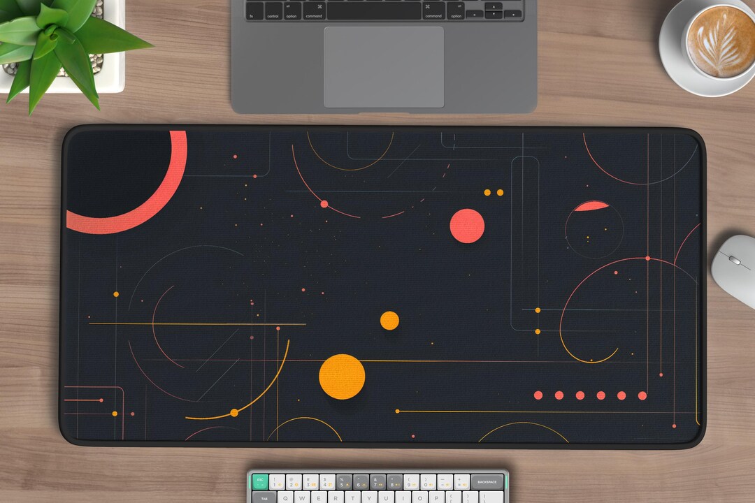 Dots & Lines Desk Mat: Modern Geometric Design Lover Gift - Etsy
