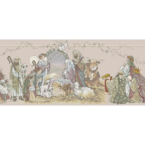 Szopka 74*34 cm - Zestaw do haftu krzyżykowego, Wzór cyfrowy, Wzór do haftu krzyżykowego PDF, Natychmiastowe pobieranie, Haft