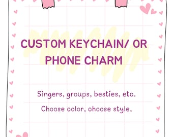 Llavero personalizado / Abalorio para teléfono / Kpop / Llavero personalizado hecho a mano / Papelería / Llavero con cuentas / LoveStayTreasures