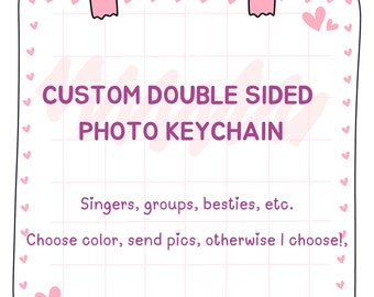 Custom Double Sided Photo Keychain  / Kpop / Handmade Custom Keychain / Stationery/ Beaded Keychain / LoveStayTreasures