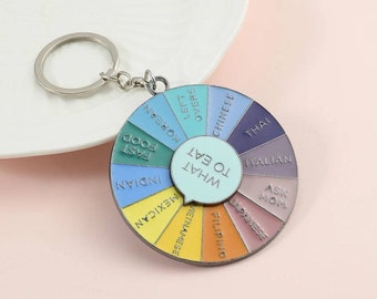Spin to Decide Meal Keychain - Fun Dining Decision Maker, Multicolor Food Choices Wheel, Unique Gift for Foodies and Indecisive Eaters
