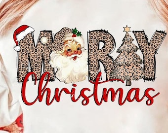 Leopard Frohe Weihnachten Santa Png, Weihnachtsbaum Png Design, Santa Png, Weihnachtsbaum Leopard, Jesus Png, Weihnachten Sublimationsentwurf
